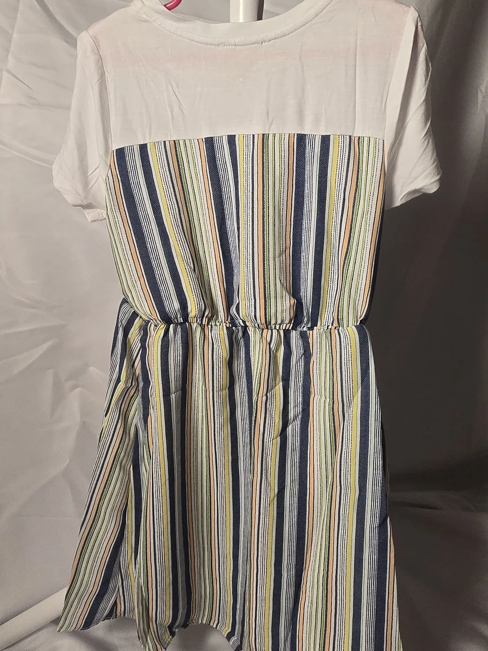 Hayden Girls Striped Blue & White Casual Midi Dress Size 9/10